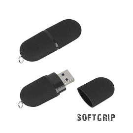 Флеш-карта "Камень" с покрытием SOFT GRIP, объем памяти 16 GB (Чёрный)