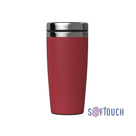 Термостакан (кружка) "Эльбрус" с покрытием SOFT TOUCH, 0, 4 л (Красный)