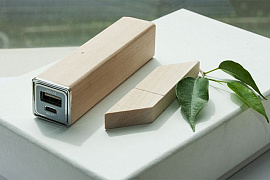 Набор ЭКО-ромб белый: power bank на 2600 mah, флешка 32 гб (Бежевый)