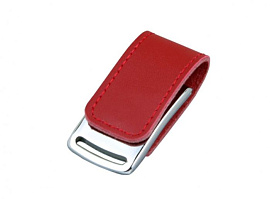 Флешка с кожаным корпусом эргономичный дизайн 8 Гб.Оранжевый, USB2.0 (Красный)