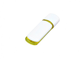 Флешка со вставкой4 Гб. Оранжевый, USB2.0 (Жёлтый)
