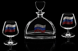 Подарочный набор для коньяка с графином «ТРИКОЛОР» (прозрачный)