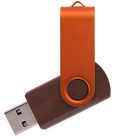 Флешка TWIST WOOD COLOR (Коричневый; Оранжевый)