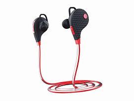 Наушники беспроводные OLMIO "BTE-02", Bluetooth (Чёрный; Красный)