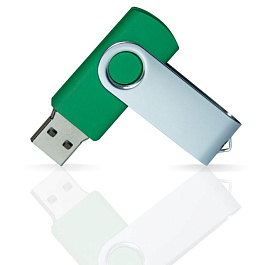 Флешка PVC001 (металлик) с чипом 4 гб. USB 2.0 (зелёный)