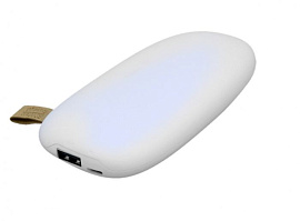 Универсальное зарядное устройство power bank "Large stone" в форме камня, с покрытием SOFT TOUCH, 52 (Белый)