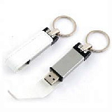 USB-Flash накопитель - брелок (флешка) "Leather Magnet" в металлическом корпусе, 16 Gb