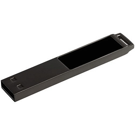 Флешка markBright Black с синей подсветкой, 32 Гб (Чёрный; Белый)