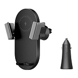 Держатель с функцией беcпроводной зарядки Xiaomi ZMI Wireless Charging Car Holder + АЗУ Black