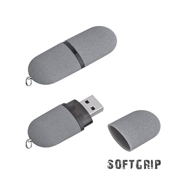 Флеш-карта "Камень" с покрытием SOFT GRIP, объем памяти 16 GB (Серый)