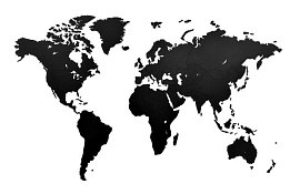 Деревянная карта мира World Map Wall Decoration Small, чёрная (Чёрный)