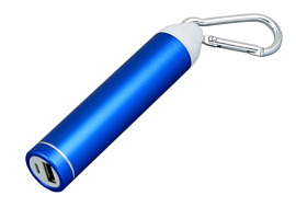 Универсальное зарядное устройство power bank 2200 Mah круглой формы с карабином (Синий)