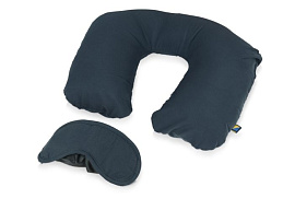 Набор дорожный Sleep Set: повязка для глаз и подушка (Синий)