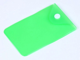 PVC прозрачный кармашек для флешки, черный (Зеленый)