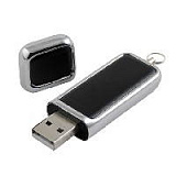 USB-Flash накопитель (флешка) в компактном металлическом корпусе с кожаными вставками, модель 213, о