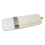USB-Flash накопитель (флешка) в кожаном корпусе с металлическими вставками, модель 215, объем памяти