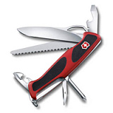 Нож перочинный VICTORINOX RangerGrip 78, 130 мм, 12 функций, с фиксатором лезвия, красный с чёрным
