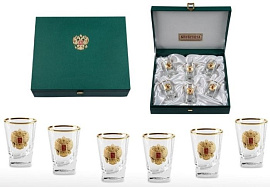 Подарочный набор стопок для водки «GOLD RUSSIA» EXPORT COLLECTION (прозрачный)