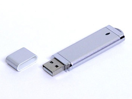 Прямоугольная флешка 4 Гб.Серебряный, USB2.0 (Серебряный)