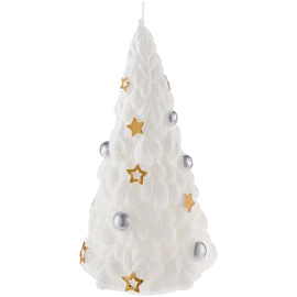 Свеча Christmas Twinkle, елка (серебряный; белый)