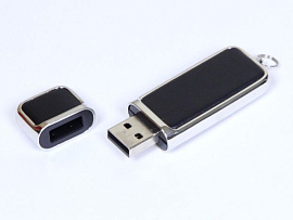 Кожаная флешка 4 Гб.Коричневый, USB2.0 (Чёрный)