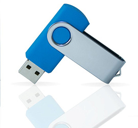 Флешка PVC001 (металлик) с чипом 4 гб. USB 2.0 (синий)