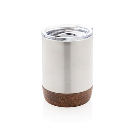 Вакуумная термокружка Cork для кофе, 180 мл (Серебряный; Коричневый)