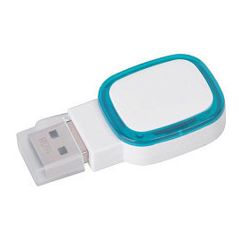 Флеш-карта с подсветкой, 16 GB (Бирюзовый; Белый)