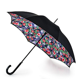 Зонт женский трость автомат Fulton, модель L754-3541 EnchantedBloom (Чёрный; Красный; Зелёный)