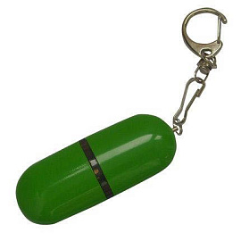 USB-Flash накопитель - брелок (флешка) из пластика каплевидной формы, модель 015, объем памяти 16 Gb (Зелёный)
