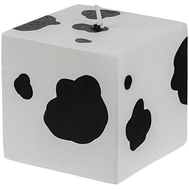 Свеча Spotted Cow, куб (белый; черный)