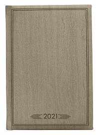 Ежедневник датированный 2021 Infolio Wood тёмно-коричневый, обложка твердая с поролоном, размер А5 (серый)