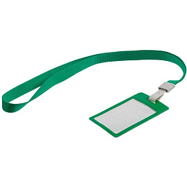 Карман для бейджа с лентой Staff (зелёный)