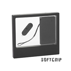 Подарочный набор: зарядное устройство (4000 mAh) и флешка 16 Gb, с покрытием SOFT GRIP (Чёрный)