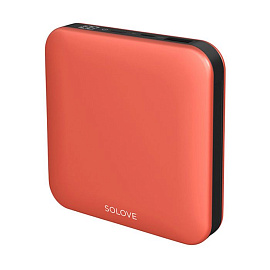 Внешний аккумулятор Power Bank Xiaomi (Mi) SOLOVE 10000mAh со встроенными кабелями USB и Lightning (Оранжевый)