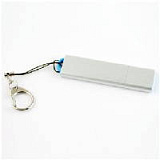USB-Flash накопитель (флешка) "SKY",  2  Gb, с кольцом для ключей. Серебристый с пластиковыми голубы