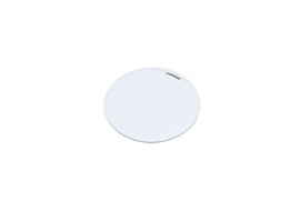 Флеш-накопитель в виде пластиковой карточки круглой. 64 Гб., USB2.0 (Белый)