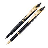 Набор: ручка шариковая и роллер Pierre Cardin PEN and PEN, цвет золотой с чёрным