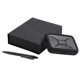 Набор "Tyres": аккумулятор 10000 mAH и ручка (Чёрный)