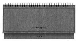 Планинг датированный 2021 Infolio Wood тёмно-коричневый, твердый, размер 14х29 (тёмно-серый)