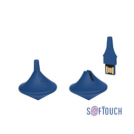 Флеш-карта-антистресс "Volchok", объем памяти 16GB, с покрытием soft touch (Тёмно-синий)