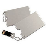 USB-Flash накопитель (флешка) "Silver Card" в виде металлической кредитной карты, в подарочной короб