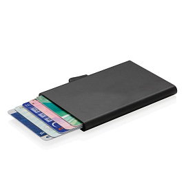 Алюминиевый держатель для карт C-Secure с защитой от сканирования (RFID) (Чёрный)