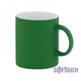 Кружка с покрытием soft touch (Зелёный)