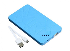 Универсальное зарядное устройство power bank PB под нанесение логотипа прямоугольной формы (Синий)