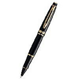 Ручка-роллер Waterman Expert 3, цвет: Black Laque GT, стержень: Fblk