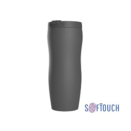 Термостакан (кружка) "Монтана" с покрытием SOFT TOUCH, 0,4 л, чёрный (Серый)