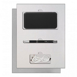 Подарочный набор Portobello Grand: Power Bank и ручка (Чёрный; Серый)
