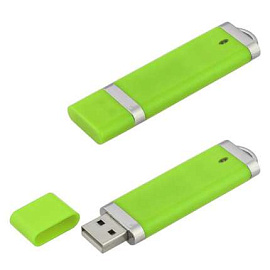 Флешка PL003 с чипом 8 гб. USB 2.0 (Зелёное-яблоко; Серебряный)
