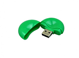 USB-Flash накопитель (флешка) круглой формы из пластика, модель 021-Round, объем памяти 16 Gb (Зелёный)